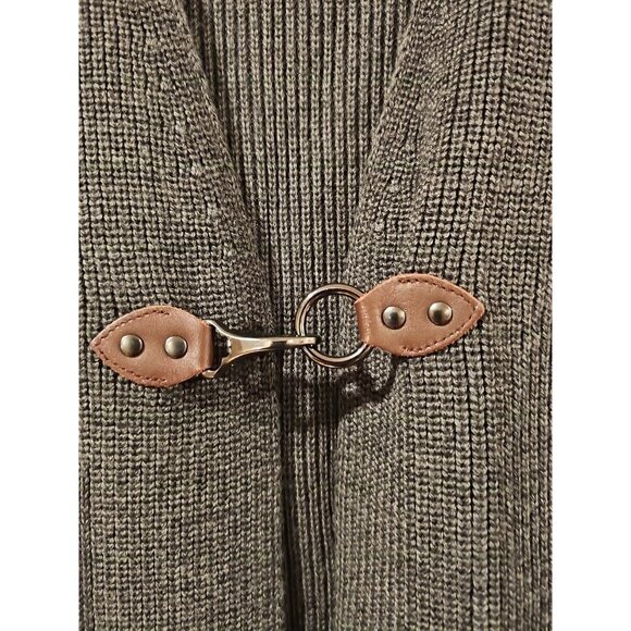 Saint James Ribbed Wool Knitted Vest Cardigan Women Sz MED Gray Made in FRANCE - Picture 5 of 9